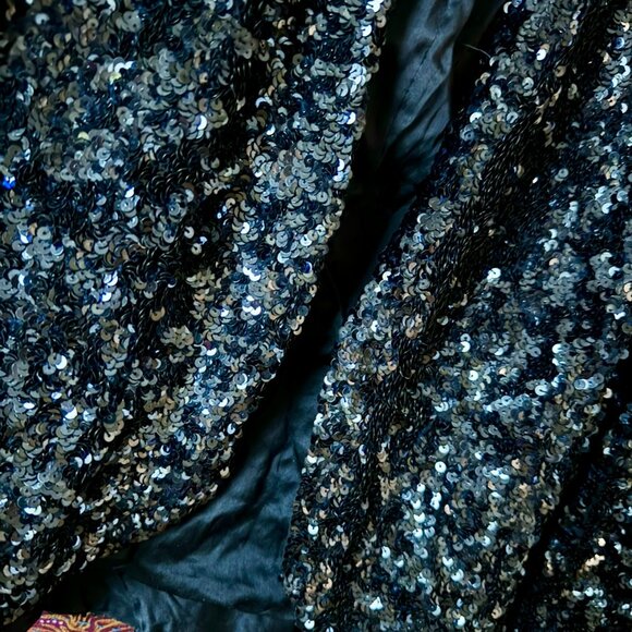 GRYPHON - Dark blue, silk, sequined jacket - Picture 13 of 15